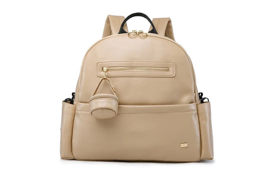 Marni Faux Leather Baby Changing Bag Backpack & Dummy Pouch - Sand