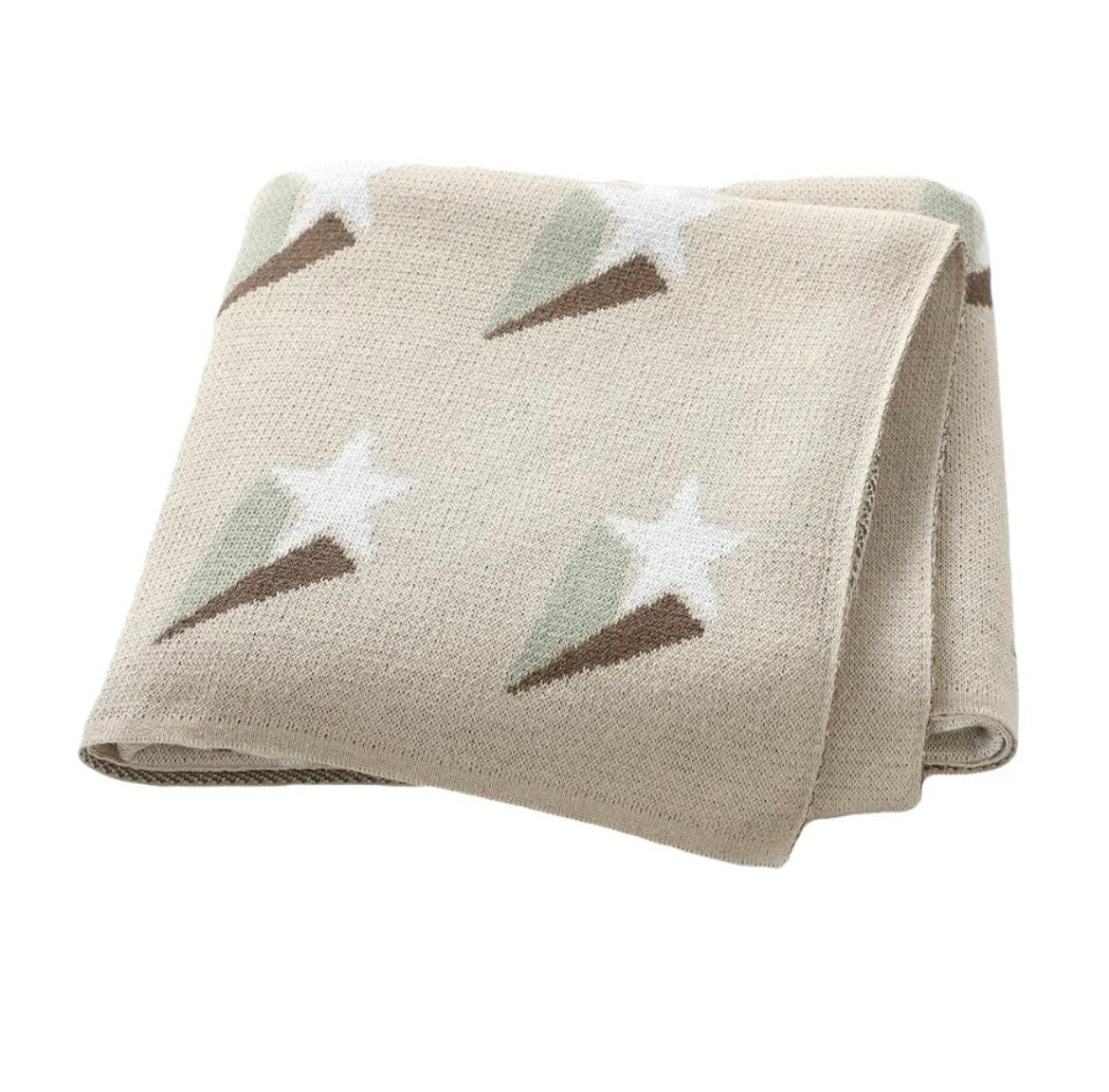 Cotton knit star blanket - Cream