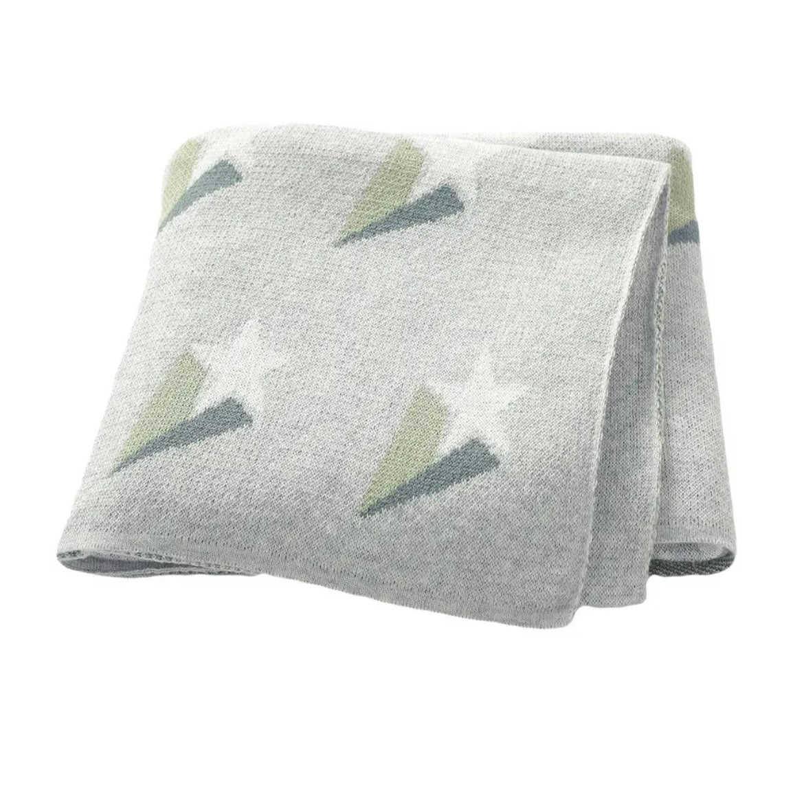 Cotton knit star blanket - Grey