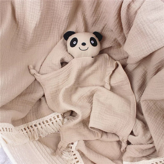 Panda lovey muslin comforter - Sand