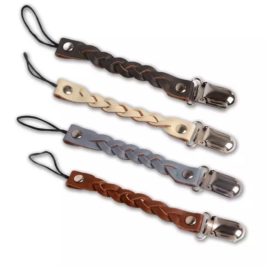 Vegan leather braided dummy clip