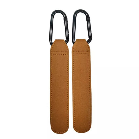 Vegan leather stroller strap clips - (2pk)