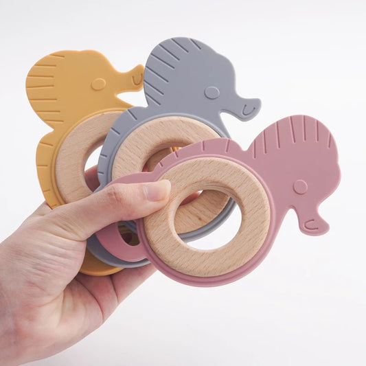 Sally Seahorse silicone & beechwood teether